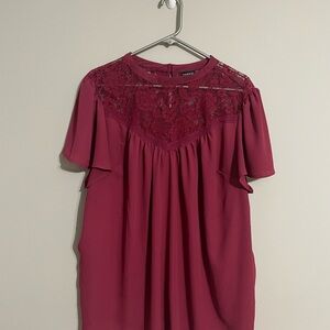 Torrid Burgundy Lace Blouse 2
